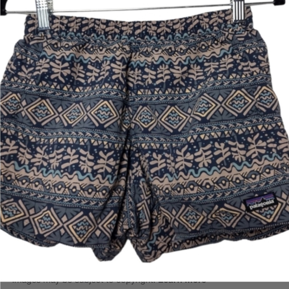 Patagonia Women's Geometric Pattern Shorts - Blue and Tan